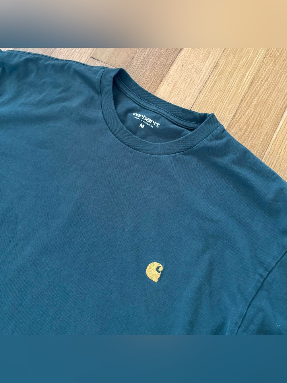 Carhartt WIP Chase LS Tee Mens Medium Green Moss Logo Long Sleeve Shirt - Picture 4 of 8